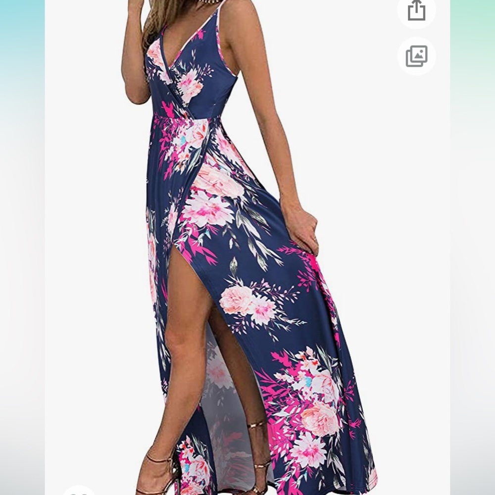 V-neck Maxi Floral Dress